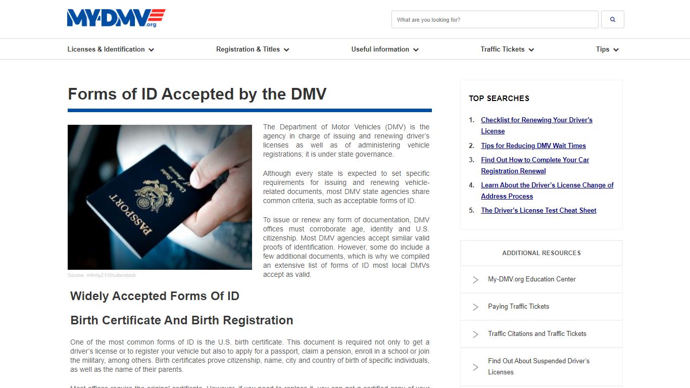 Forms of ID Accepted by the DMV | My-DMV.org